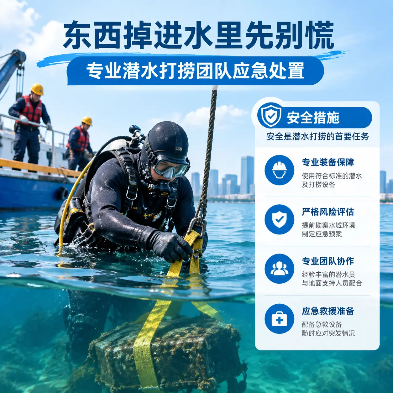 抚松东西掉进水里先别慌，专业潜水打捞团队应急处置