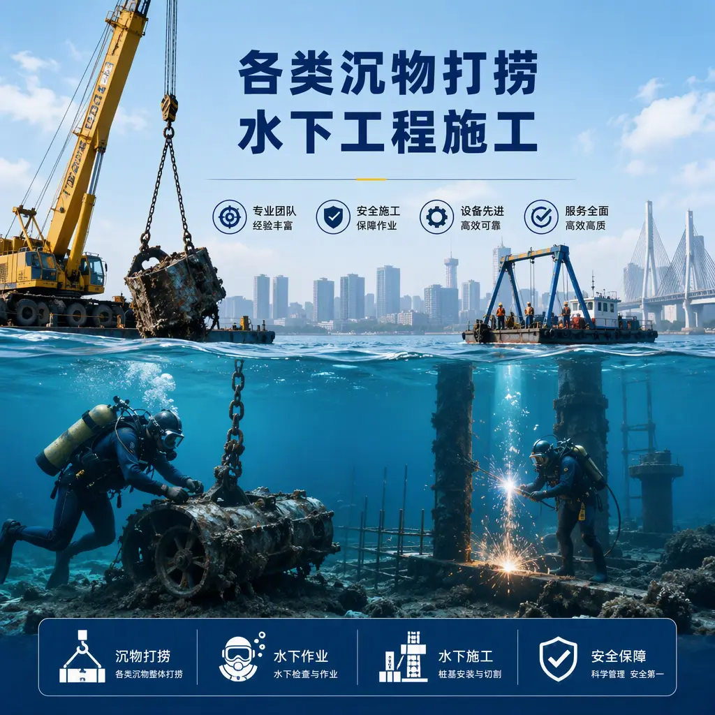 抚松各类沉物打捞，水下工程施工