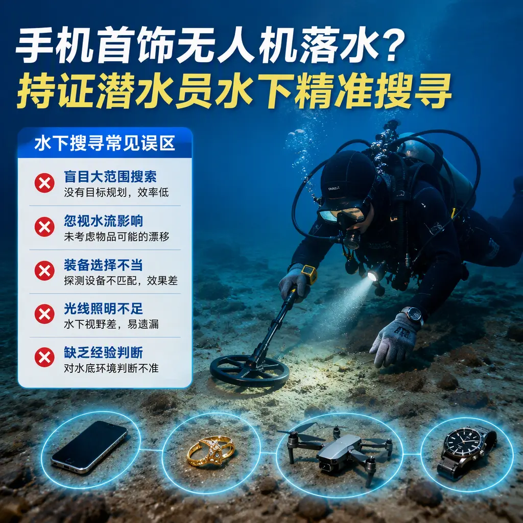 手机首饰无人机落水？抚松持证潜水员水下精准搜寻